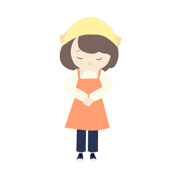 お辞儀をする店員（女性）