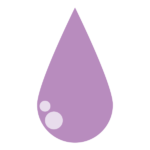 丸いハイライトの細長いしずく(紫)