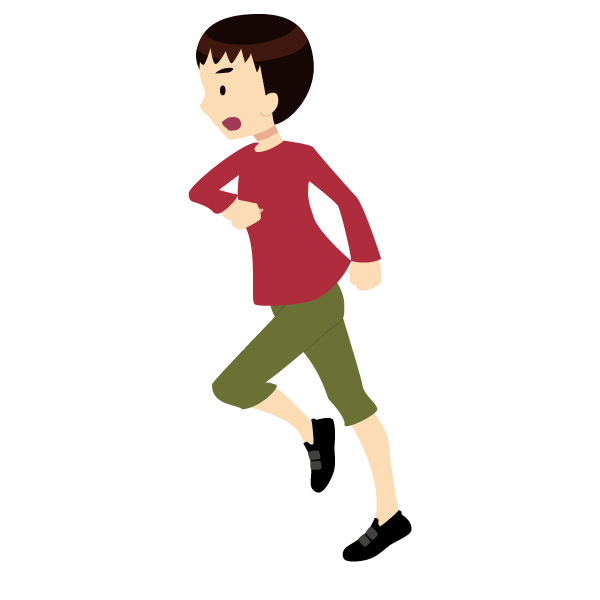 横から見た走る少年