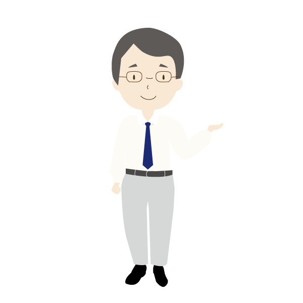 平常時の案内をする男性会社員