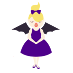 こうもりの羽を着けたオペラ歌手