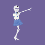 女性のスケルトンアイドル（青）