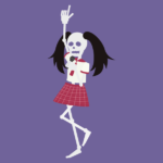 女性のスケルトンアイドル（赤）