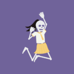 女性のスケルトンアイドル（黄）