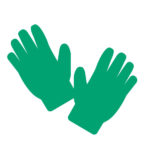 無地の手袋緑色