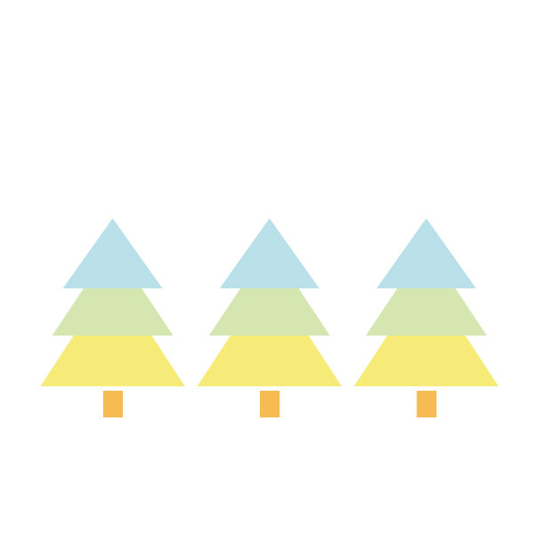 ポップなカラーのモミの木