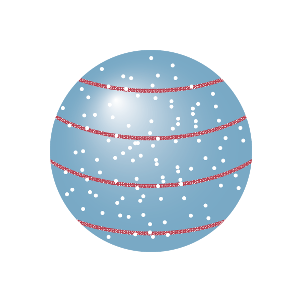 横線の入ったボール飾り