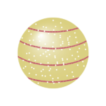 横線の入ったボール飾り（黄）