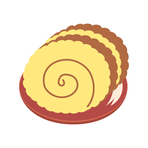 皿の上の伊達巻き