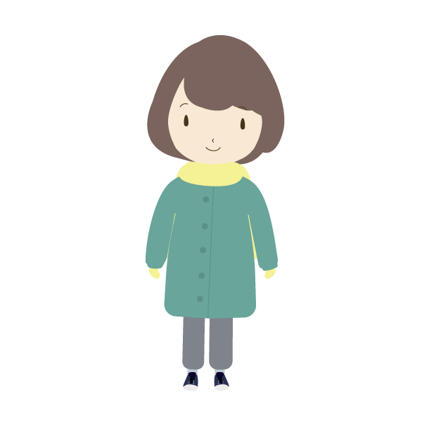 コート・マフラーを着た女性