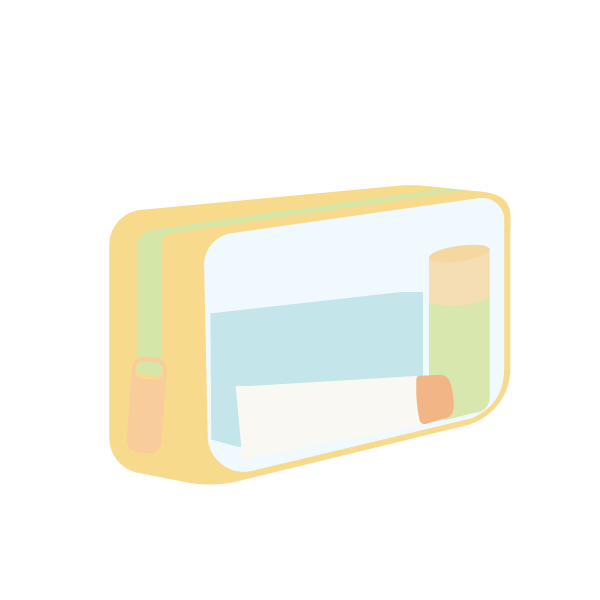 中身が見える化粧ポーチ