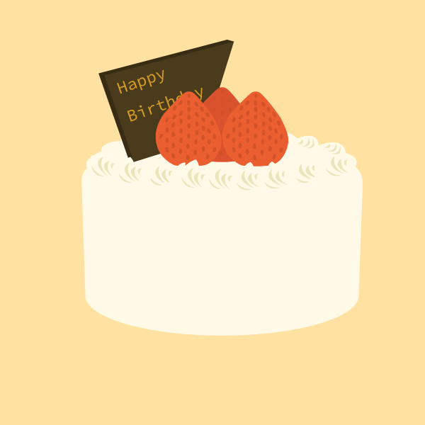 バースデーケーキ(いちごのショートケーキ)