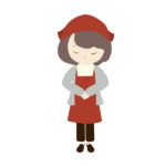 お辞儀する和菓子屋の女性店員