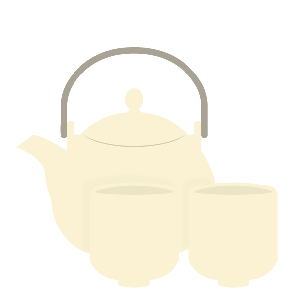 シンプルな急須と湯呑み