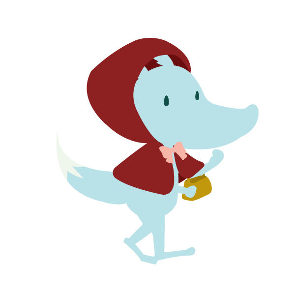 赤ずきんを被ったオオカミ