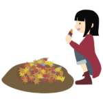 焼き芋をする女性