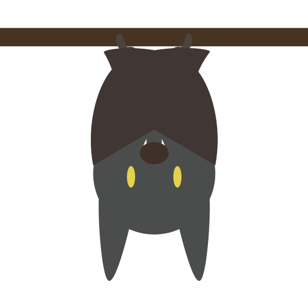 木に留まっているコウモリ