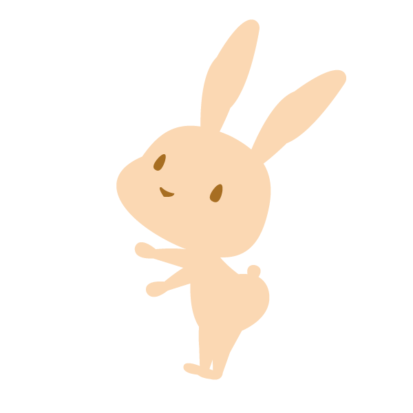 紹介をするウサギ(ピンク)
