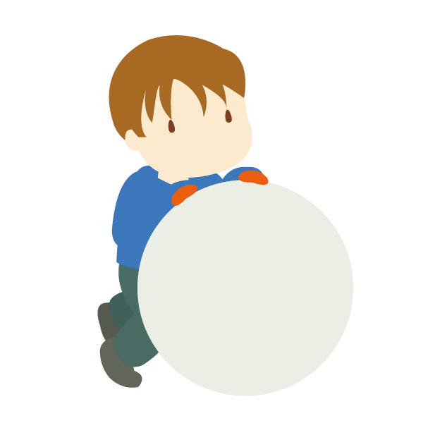 雪だるまをつくる男の子