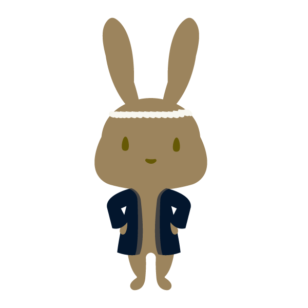 ハッピを着たウサギ(茶色)