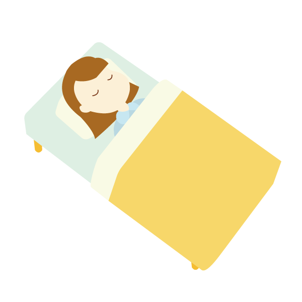 ベッドで眠る女の子