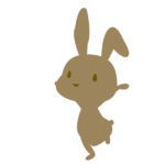 喜ぶウサギ(茶色)