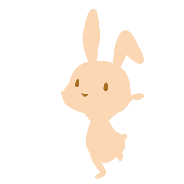 喜ぶウサギ(ピンク)