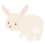 振り返るウサギ