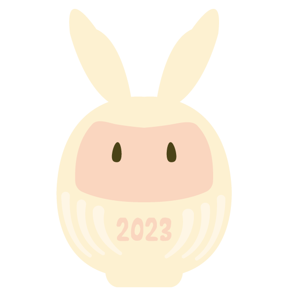 白いうさみみだるま