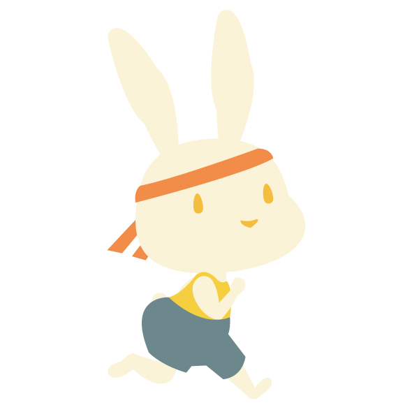 走るウサギ(白色)
