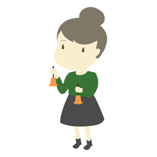 ハンドベルを演奏する女性