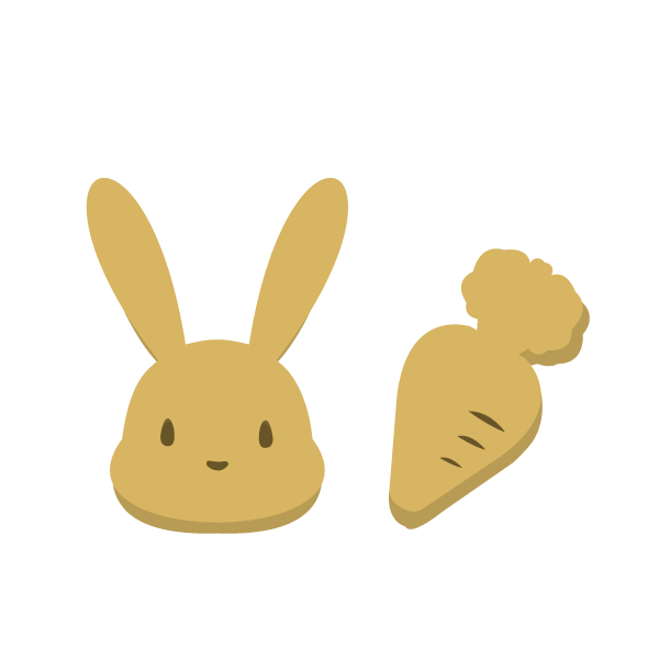 ウサギとニンジンのクッキー