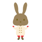 ダッフルコートを着たウサギ(茶色)