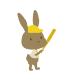 野球をするウサギ(茶色)