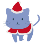 クリスマスの格好をさせた猫