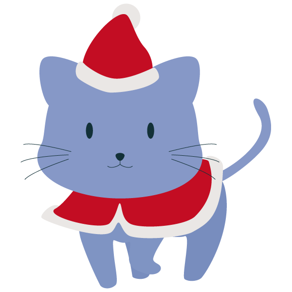 クリスマスの格好をさせた猫