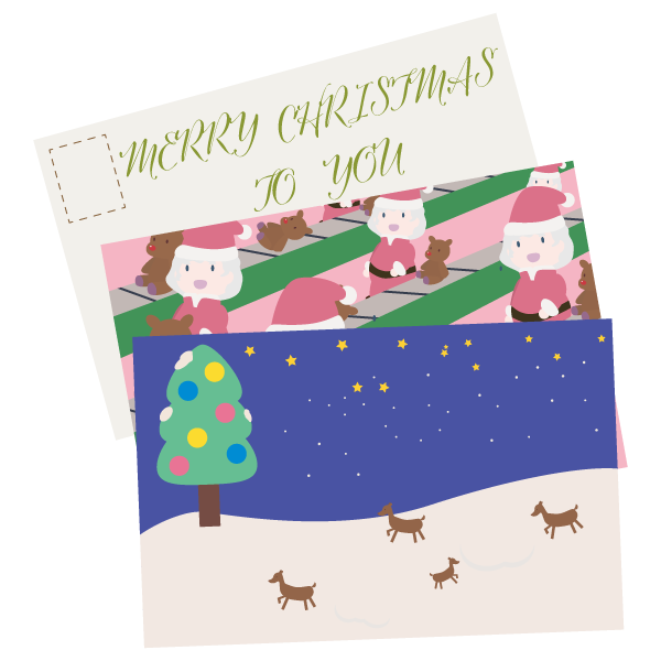 クリスマスのポストカードセット
