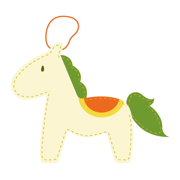 布製の馬のオーナメント