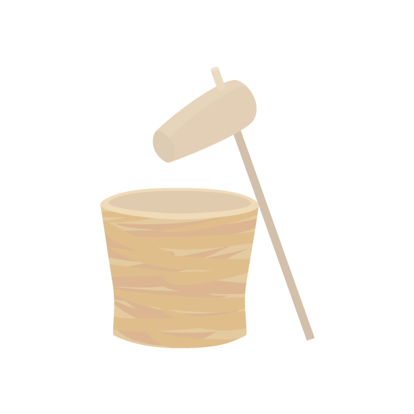 臼と杵の餅つきセット