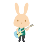 ギターを弾くウサギ(ピンク)