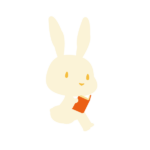 本を読むウサギ(白色)