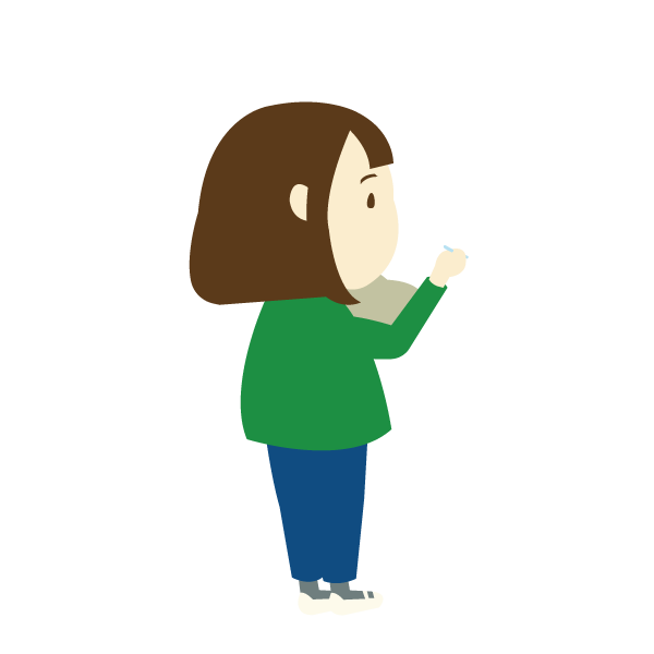 黒板に書く女の子