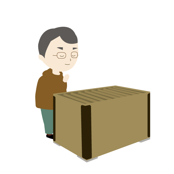 神社に参拝する男性