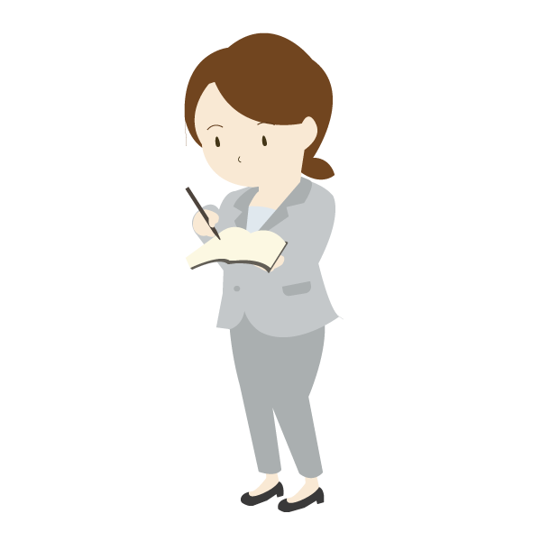 手帳に書き込む女性会社員