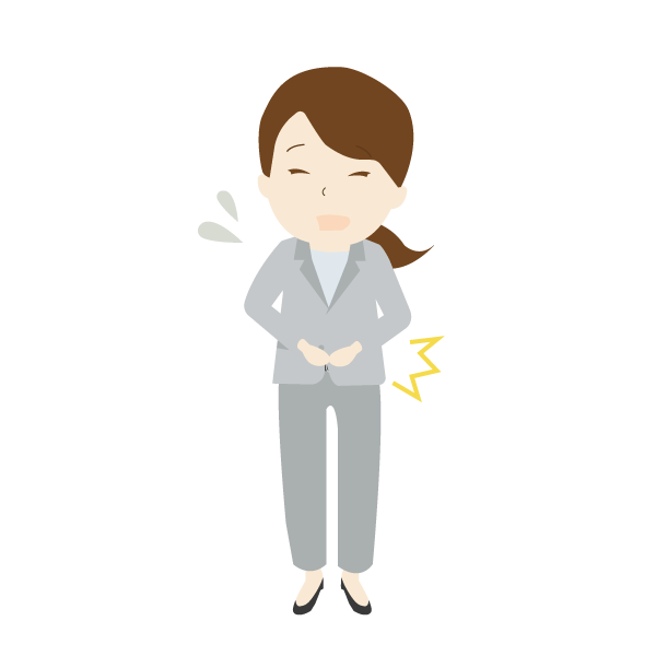 腹痛に悩む女性会社員