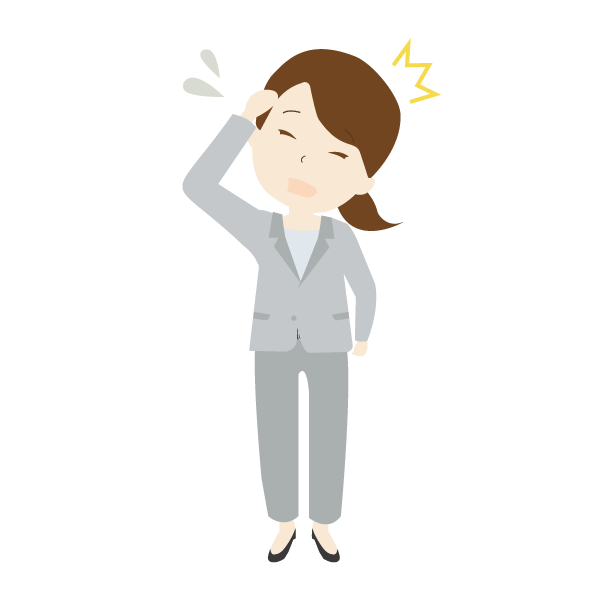 頭痛に悩む女性会社員
