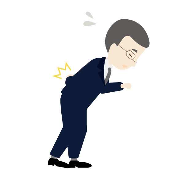 腰痛の男性会社員