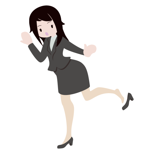 パンプスが脱げたスーツ姿の女性