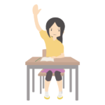 授業中に手を上げる女子小学生