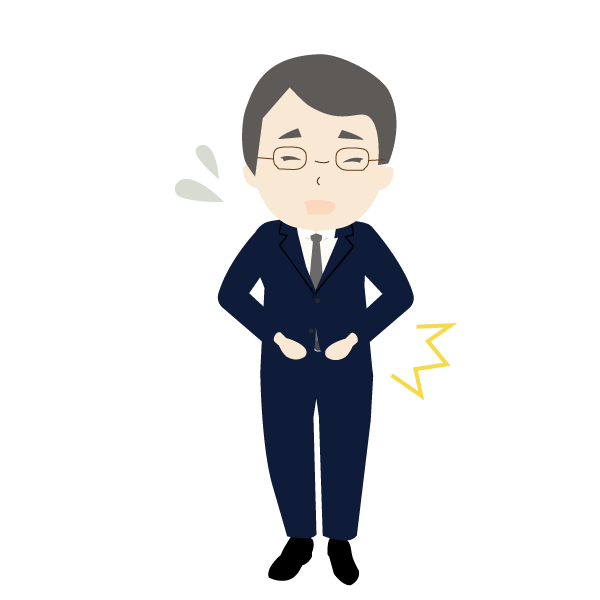 腹痛に悩む男性会社員